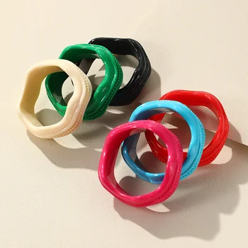 Винтажные разноцветные браслеты из акриловой смолы для женщин, широкие, толстые, большие браслеты в виде гиперболы, женские геометрические украшения неправильной формы
