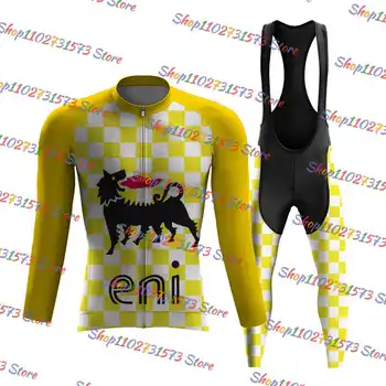 2023 GasOil Eni Велоспорт Джерси Нагрудник Комплект MTB Велосипедная одежда Быстросохнущая Велосипедная одежда Мужская Короткая Майо Униформа