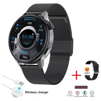 Смарт-часы с NFC для мужчин, экран 390 * 390, отслеживание движения с GPS, спортивные часы для женщин, Беспроводная зарядка, Bluetooth, вызов, ЭКГ, умные часы