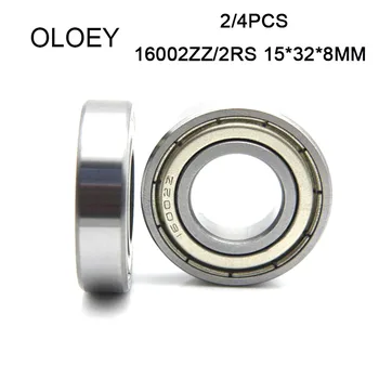 OLOEY Free Ship 16002ZZ -2RS 15x32x8 (мм) 2/4 шт. Подшипник ABEC-1 Резиновый уплотнительный подшипник из хромированной стали с глубокой канавкой