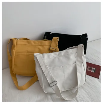 Студенческие холщовые сумки через плечо большой вместимости, женские сумки, Корейский ранец, сумка через плечо из хлопчатобумажной ткани, Женская школьная сумка 2023 года.