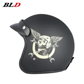 BLD 181 Мотоциклетный Шлем с Открытым Лицом 3/4, Одобренный В Горошек, Ретро Мотоциклетный Шлем, Шлемы Для Мотокросса С Для Мужчин, Женский Шлем