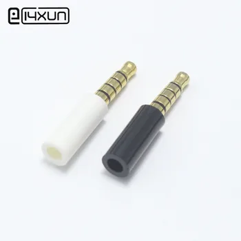 2шт 3,5 мм 5-полюсный стерео штекер, белый, черный, Штекеры для наушников для ремонта своими руками, аудиоразъем для Sony Meizu