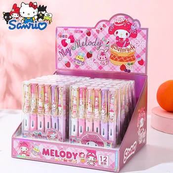 72 шт. /компл. Коробка Sanrio Мультяшная Ручка Hello Kitty Cinnamoroll Начинающая Практическая Ручка Сменный Чернильный Картридж Канцелярские Принадлежности Оптом