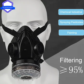 Новый черный противогаз на половину лица, Респиратор, рабочая защитная маска из натурального каучука для полировки, сварки, распыления пестицидов.
