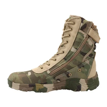 Камуфляжные ботинки для джунглей, Армейские легкие камуфляжные походные мотоциклетные ботинки для мужчин / женщин на молнии, дышащие