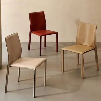 Современные скандинавские обеденные стулья из кожи Высшего качества, Эргономичный Ресторанный стул для офиса, Бесплатная доставка, Silla Comedor Nordic Furniture